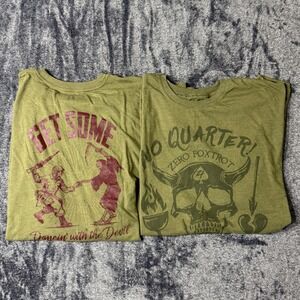 Zero Foxtrot Men's Afterlife Club Graphic T-Shirts Lot of 2 Olive Green 3XL